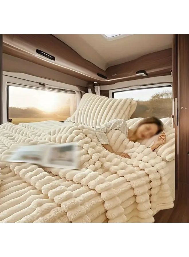 Multi Purpose Travel Blanket 2pcs Silvery Gray 78 74x90 55 Inches for RV Picnic Nap Shawl Sofa Cover - Image 2
